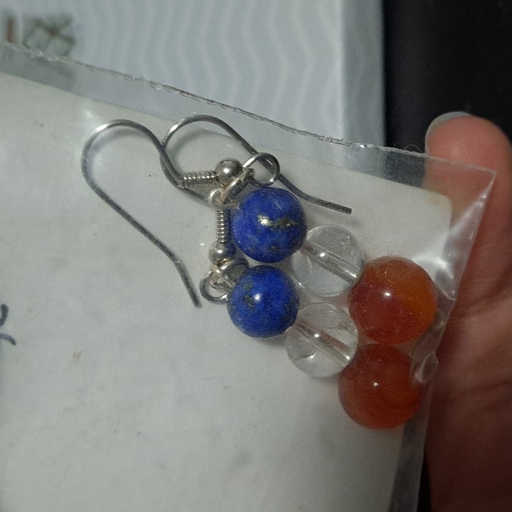 NWT handmade artisan patriotic earrings - Picture 2 of 3